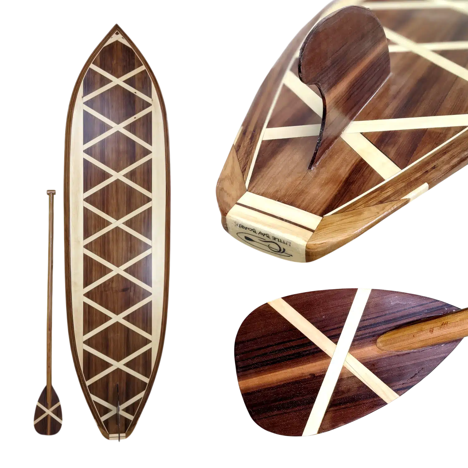 10′ Wood Paddle Board – The Lattice – Artisan Heirloom All-Arounder - Image 2
