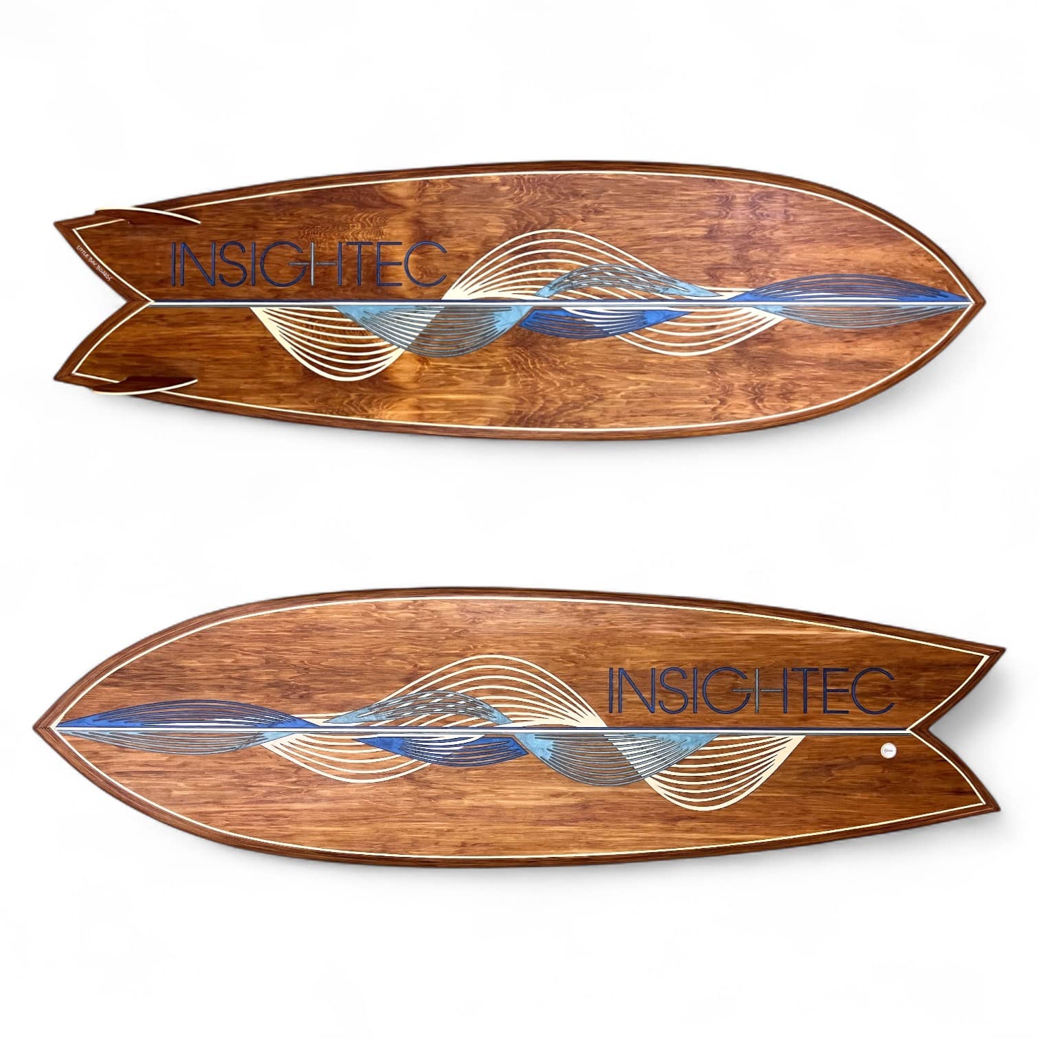 Custom Wood Surfboard with Company Logo
