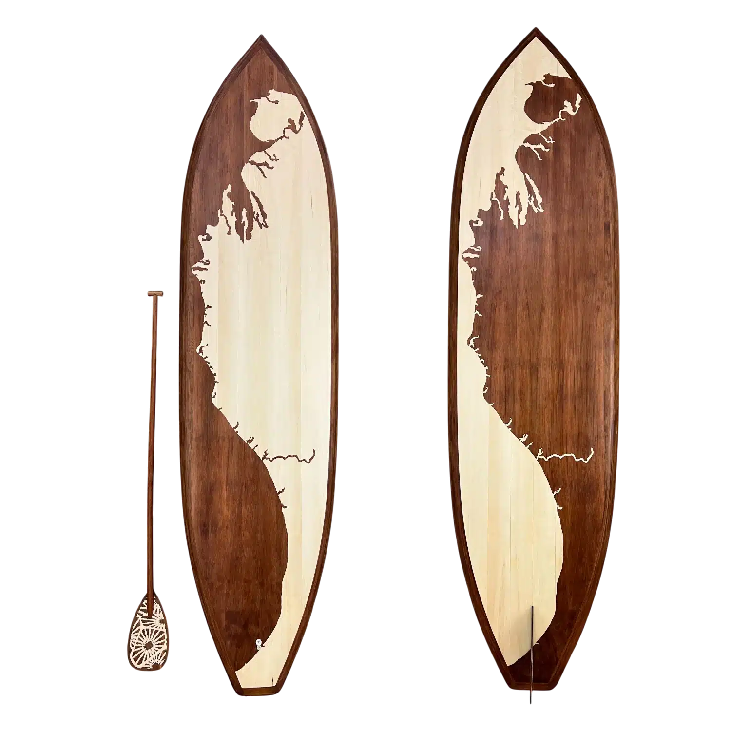 10′ Wood Paddle Board – The Coastal – West Michigan – Artisan All-Arounder - Image 5
