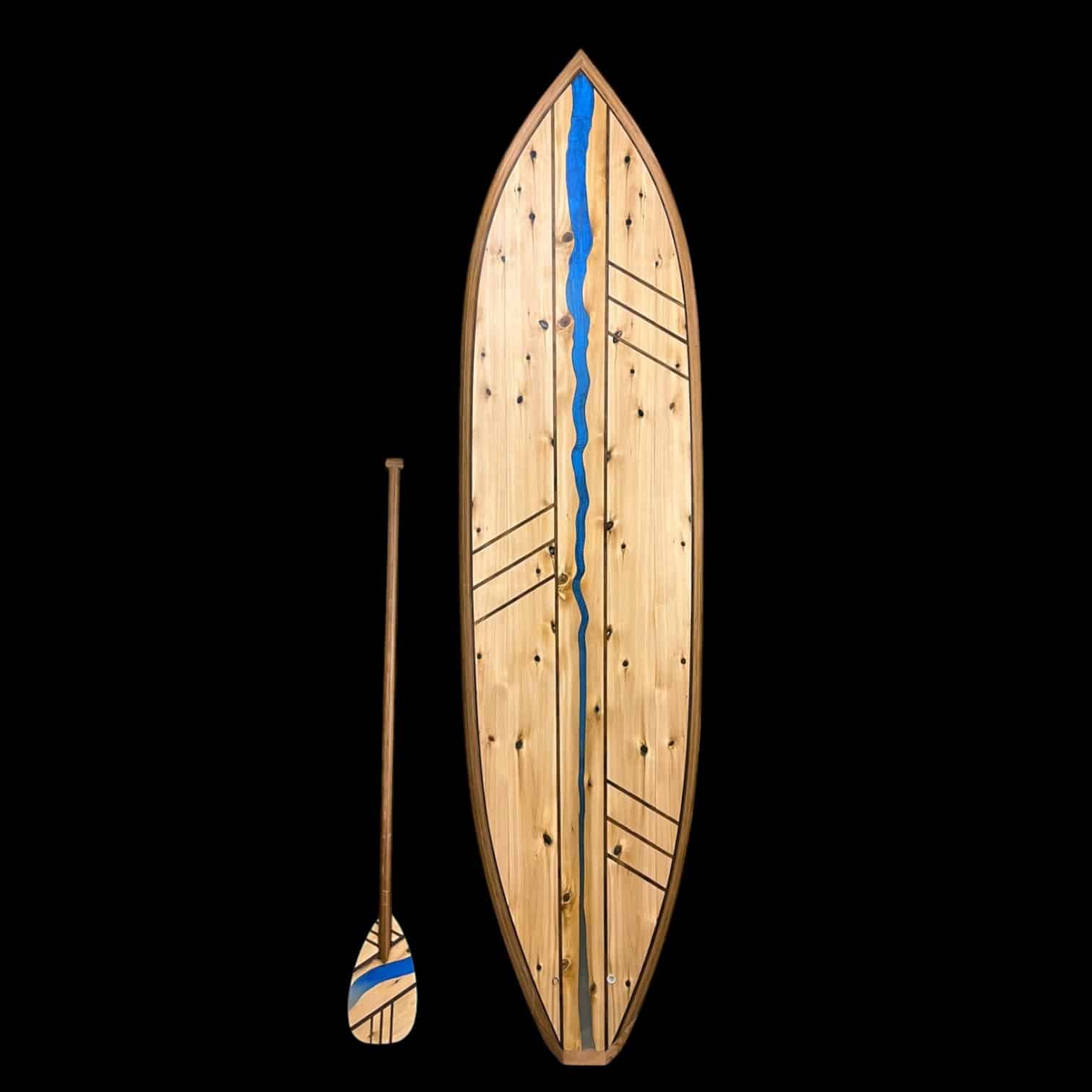 River Paddle Board Coastal Themed Art Vertical