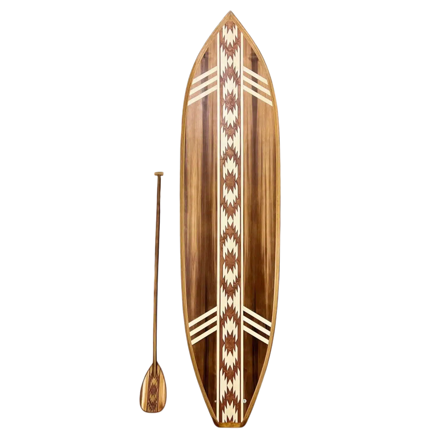10ft vertical Western Red Cedar wood surfboard sculpture; a large-scale wall art solution for vaulted ceilings and grand entryways.