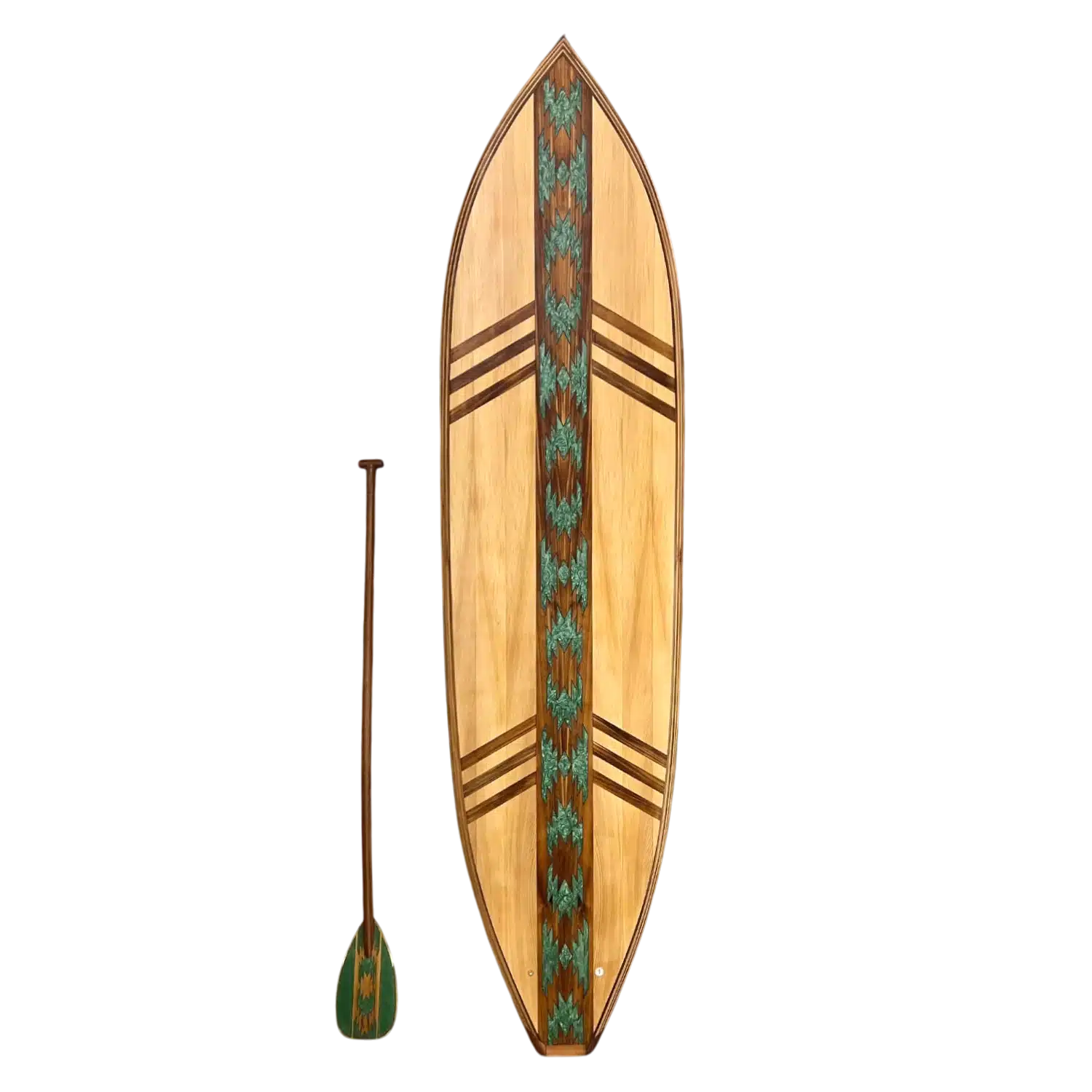 10ft vertical Western Red Cedar wood surfboard sculpture; a large-scale wall art solution for vaulted ceilings and grand entryways.