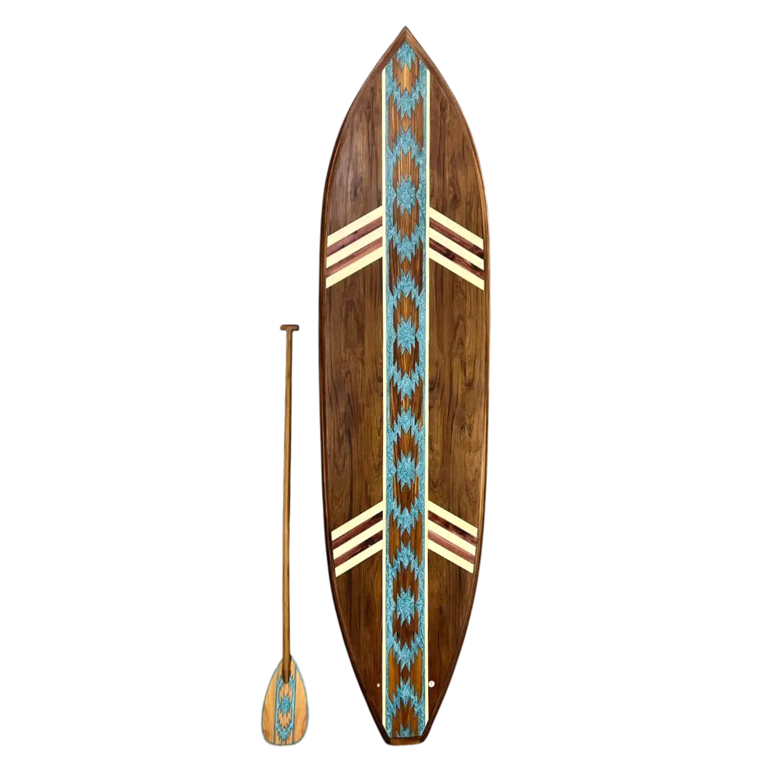 10ft vertical Western Red Cedar wood surfboard sculpture; a large-scale wall art solution for vaulted ceilings and grand entryways.